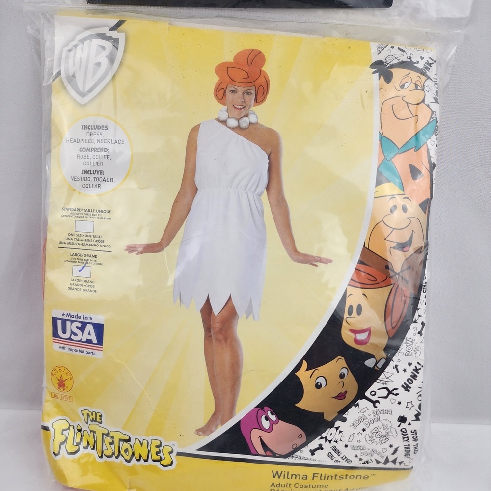 Wilma Flinstone Three Piece Costume,‎ Standard One Size,  Women's Large USA